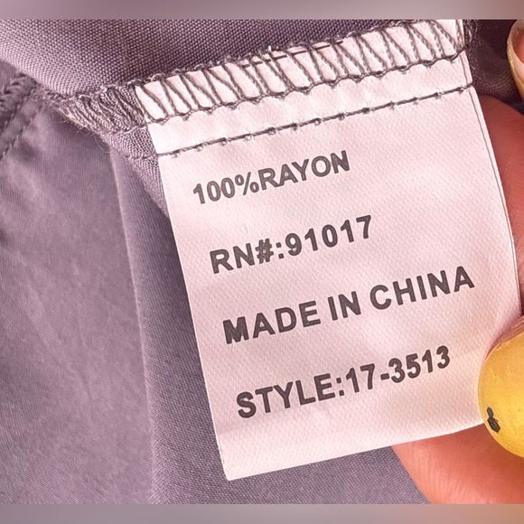 Solitaire Dove Tea Time Garden Tunic top dress gray embroidery colorful size L - Picture 5 of 16